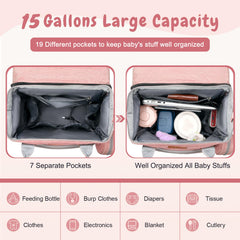 JOYCE diaper bag blackout cloth provides privacy during changes.