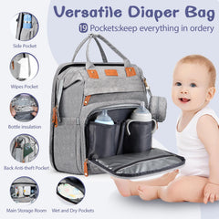 JOYCE diaper bag's removable changing table adds flexible storage and lighter carry