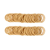 Joyeah mini-size baby hair ties in blonde offer gentle hold for fine hair.