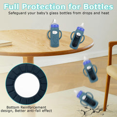 Joyfeed Lansinoh 8oz bottle sleeve demonstrates drop protection for busy kitchens