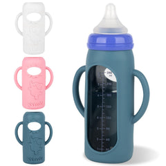 Joyfeed Lansinoh 8oz bottle sleeve fits snugly for stable grip