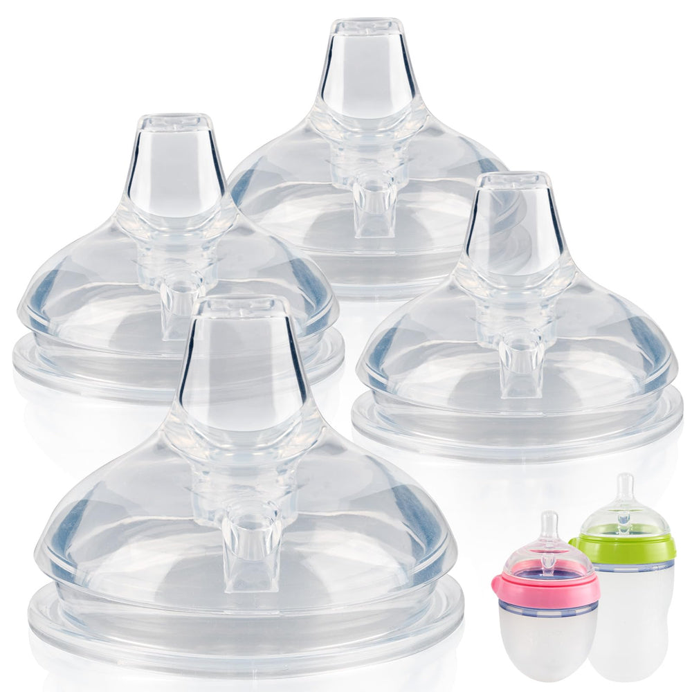 Joyfeed sippy spout nipples show bottle compatibility for easy transition to cups.
