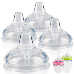 Joyfeed sippy spout nipples show bottle compatibility for easy transition to cups.