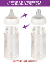 Joyfeed soft silicone nipples protect tender gums during transition.