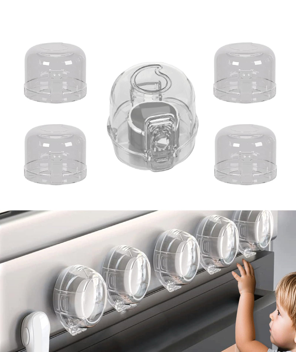 JOYLION stove knob safety covers 5-pack in clear packaging protects kids