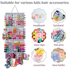 JOYMOMO hair bow organizer expanded size for larger collections and versatile wall display