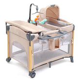 JOYMOR bedside bassinet with mattress offers a comfy sleep surface for newborns.
