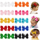 JOYOYO 20pcs hair bows packs show vibrant colors for daily outfits.