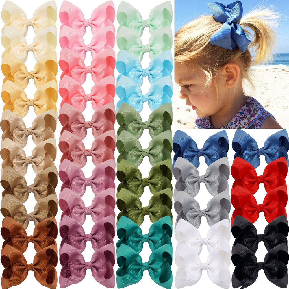 JOYOYO 40Pcs hair bows with alligator clips laid out for daily styling.