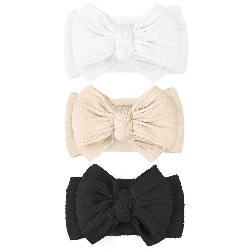 JOYOYO soft cotton double-bow headband white offers gentle comfort and keeps hair away from the face.