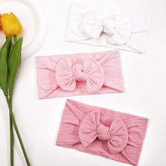 JOYOYO pink bow headbands close-up showing soft nylon material and secure fit