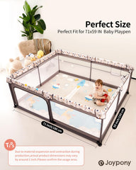 Joypony baby play mat large area layout provides spacious crawl space for babies.