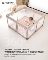 Joypony baby playpen anti-slip bottom helps prevent tipping on smooth floors