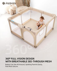 Joypony soft breathable mesh visibility allows constant supervision during playtime.