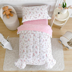 Joyreap pillowcase flowers pink close-up shows soft kid-friendly fabric