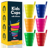 JoyServe Kids Cups 6-pack 10oz demonstrates durable, BPA-free cups for kids.