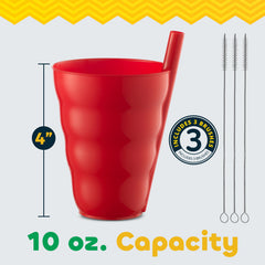 JoyServe Kids Cups built-in straws ensure easy sipping for little hands.