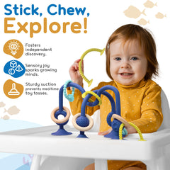 JoySprout Jumble Jangle teething toy offers soothing textures for early teething exploration.