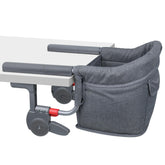 JOZZVE Hook On High Chair clamps securely for table stability during meals.
