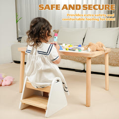 JPMKPD toddler step stool pine wood with natural finish for durability