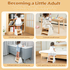 JPMKPD toddler step stool smooth finish surface is easy to wipe clean