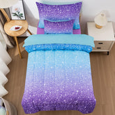 JQinHome glitter comforter close-up showing cozy, dreamlike bedtime mood