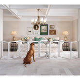 JSB 192in dog gate front view shows wide coverage for spacious hallways