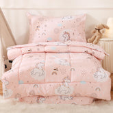 JSD Pink Unicorn toddler bedding set comforter offers cozy warmth for all-night comfort