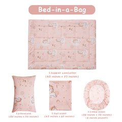 JSD Pink Unicorn pillowcase features envelope closure for easy pillow insertion