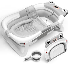 JTCosas Collapsible Baby Bathtub assembled view shows quick, travel-friendly setup for bath time