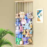 Jtksfcl stuffed animal storage in wood corner keeps toys neatly organized.