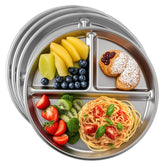 JUYUANFENGGOU 4-piece portion plate set for balanced kids meals.