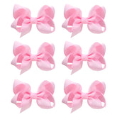 JUCCPUL pink grosgrain hair bows with clip for secure toddler styling