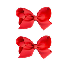 JUCCPUL red 4-5inch bow for stylish toddler pigtails and face-free hairstyles.