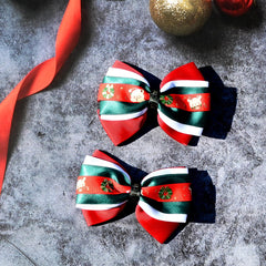 JUCCPUL Christmas bows closeup plaid elk detail for holiday style