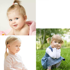 JUCCPUL mini hair ties three centimeter diameter for thin hair and secure holds.