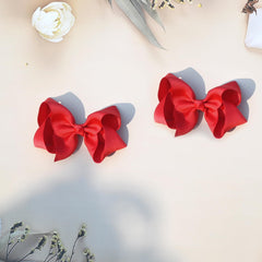 JUCCPUL red grosgrain bow with alligator clip for everyday outfits and easy styling