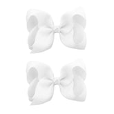 JUCCPUL white hair bow with alligator clip for tidy toddler hairstyles.