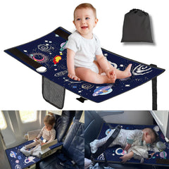 JUELWRY non-inflatable toddler airplane bed in blue provides a cozy rest for flights