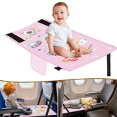 JUELWRY Toddler Airplane Bed pink front view shows portable travel design.