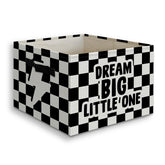 JUIOEIU Dream Big Little One bin front view showing tidy toy storage