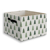 JUIOEIU green Christmas tree basket front view for organized toy and clothing storage