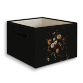 JUIOEIU Moody Floral Basket front view demonstrates sturdy, space-saving storage for closets and shelves