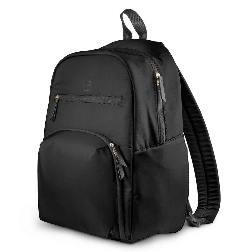 JuJuBe Deluxe Diaper Backpack changing station in action for on-the-go changes.