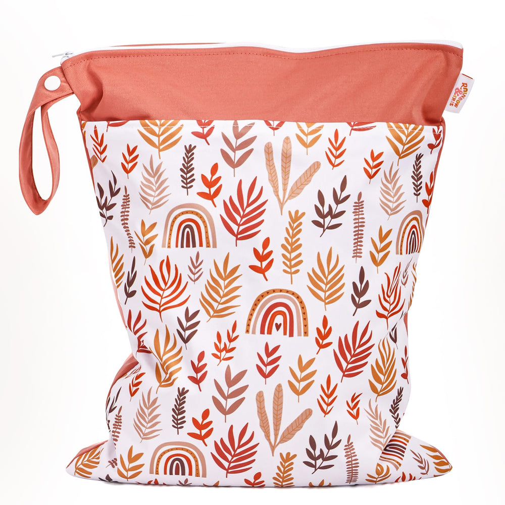 JuleLyn wet bag waterproof fabric closeup highlights leakproof protection for swimsuits.
