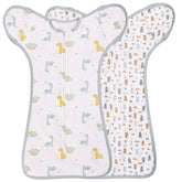 JULYFIRE transition swaddle arm-in-out design with 2-way zipper supports flexible sleep positioning.