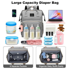 juman diaper bag backpack changing-station foldable pad provides safe diaper changes on the go