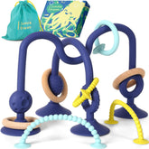 Jumble Dream Jumble Jangle toy suction demonstrates secure high chair attachment for mess-free meals