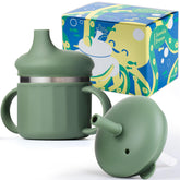 Jumble Dream Sage Breeze side view shows spill-free travel with the sippy cup