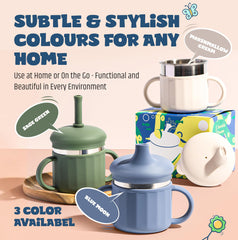 Jumble Dream sippy cup features stainless interior for plastic-free drinking